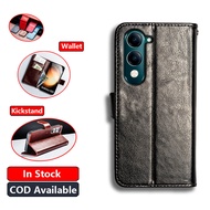 Classic Leather For Vivo Y29s 4G 5G Y29T Y19e Y04 Y37c iQOO Z10 Lite T4 Y19s GT I2409 2509 Wallet Vi