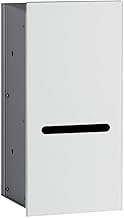 Emco Asis 2.0 Flush-Mounted Toilet Roll Holder, Front Optiwhite, Built-in Cabinet, Frameless, Right 
