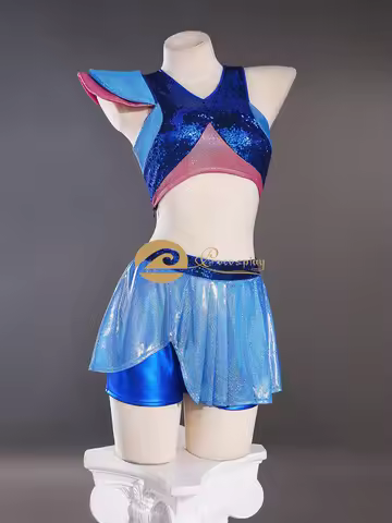 Anime Bloom Cosplay Costume Blue Outfit for Women Halloween Role Play