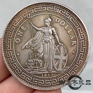 A1911 Foreign Station Foreign Bag Pulp Old Silver Dollar Collection One Yuan Character Commemorative