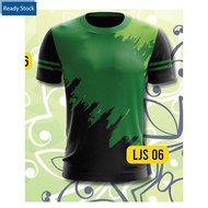 [High-Quality] XS-3XL JERSEY MUSLIMAH COUPLE GREEN BLACK HIJAU HITAM LJM06 Baju Jersey