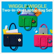 [WIGGLE WIGGLE] Two-in-One Laptop Bag Set, 2-in-1 Laptop Bag Set | Quilted Tote Bag + Laptop Pouch |