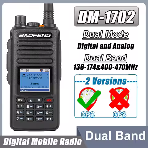 Baofeng DM-1702 Openg GD77 GPS Dual Mode Analog & Digital Walkie Talkie Tier 1+2 Dual Time Slot VHF 