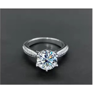 Ring 1 ct moissanite diamond S925 sterling silver diamond six claws MEMO GRA