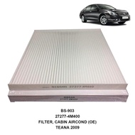 27277-4M400 FILTER,CABIN AIRCOND (AIRCOND FILTER) (OE) FOR USE ON: NISSAN TEANA 2009