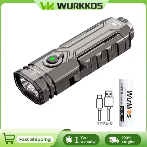 Wurkkos HD02 Flashlight 21700 Rechargeable Battery USB Portable Camping Emergency Car Repair Magneti