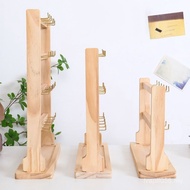 Earrings Display Stand with Hook Solid Wood Necklace Earrings Bracelet Earrings Keychain Jewelry Sto