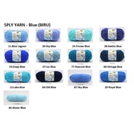 5ply Yarn(Blue/Green) Crochet Knitting Yarn 5 Ply Milk Cotton Benang Kait