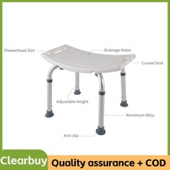Clearbuy-my Adjustable Height Shower Bench Lightweight Stool with Non-Slip Rubber Feet Anti-Slip Cha