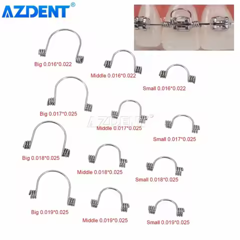 10PC/Pack AZDENT Dental Orthodontic Anterior Teeth Tooth Torque Spring Rectangular Small Middle Big
