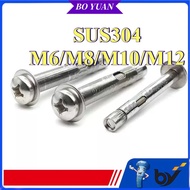 304 stainless steel internal expansion screw, extended cross pan head round head built-in bolt, impl