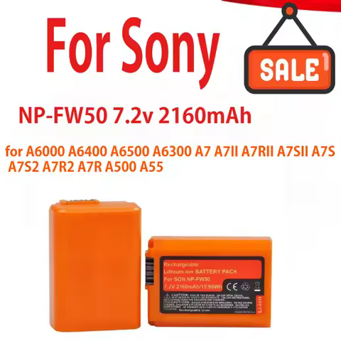 2160mAh NP-FW50 NPFW50 Rechargeable Battery for Sony A6000 A6400 A6500 A6300 A7 A7II A7RII A7SII A7S