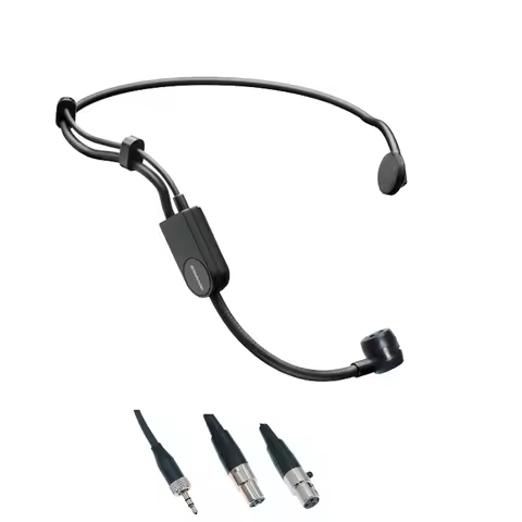 Black PGA31 Headset Microphone For Shure Sennheiser AKG 4Pin 3Pin TA4F 3.5mm Jack BeltPack Headworn 