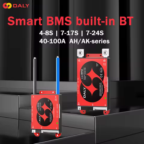 Daly Smart BMS Lifepo4 4S 6S 8S 24V 10S 36V 16S 48V 40A 60A 80A 100A Li-ion 3.2V Battery RS485 CAN B