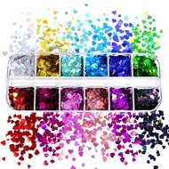 Holographic Glitter Love Heart Shape Epoxy Resin Filling Sequins Paillette Slime Pigment Jewelry Making Flake Decoration