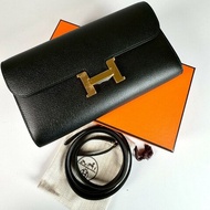 HERMES Constance 康康 to go 黑色 金釦 斜背 兩用包 Epsom U刻