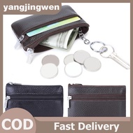 YANGWEN Functional 2 Zipper Leather Coin Purse with Card Slots for Effortless Style and Organization