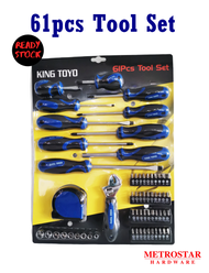 King Toyo 61pcs Hand Tool Set Screwdriver Adjustable Wrench Measuring Tape