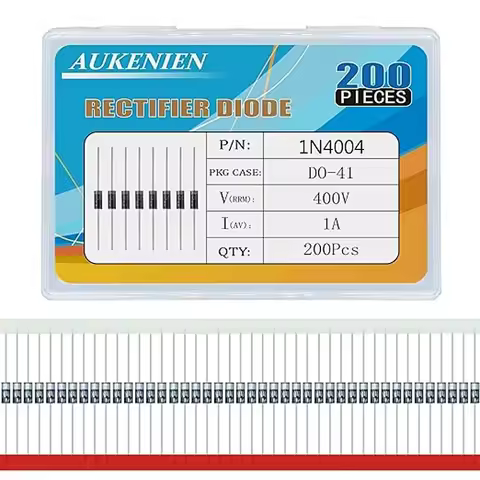 AUKENIEN 1N4004 Diodes 1A 400V IN4004 Rectifier Diode 1 Amp 400 Volt DO-41 Electronic Silicon Axial