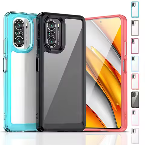 For Cover Xiaomi Poco F3 Case Poco F3 Capas New Hard Shockproof Bumper Clear Transparent Multicolour