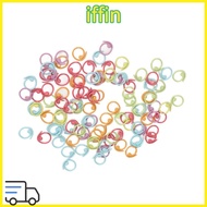 IFFIN 100Pcs Crochet  Markers, Metal Curved Open  Markers Rings, Durable Colorful Metal  Markers For