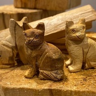 秘魯聖木小貓雕像 原住民人手製作 印加聖木吉祥物