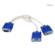 Super Resolution 1080P VGA 1 Male to 2 Female Video Cable Adapter Cord 1080P