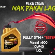 (FREE LC135 Oil Filter)1.0L PIRANO P600 10W40 P610 15W50 Fully Synthetic Ester 4T Engine Oil Minyak 