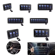 Braveway Ready Stock 3-group 4-group 5-group 6-group Rocker Switch Panel with USB Changer 5-pin suit