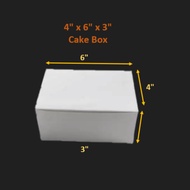 4" x 6" x 3" White Cake Box / Paper Cake Box