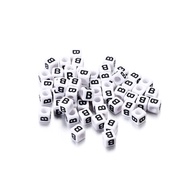 St.kunkka ลูกปัดตัวอักษรลูกปัดอะคริลิคลูกปัดสีขาว6มม. 100ชิ้นสำหรับทำเครื่องประดับ