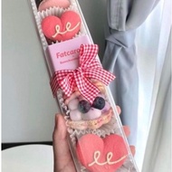 RORA - (10 Pcs) Sandwich Box | Long Cup Cake Box | Kek Mini | Roll Cake Blister Square Long Box| Mac