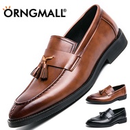 ORNGMALL รองเท้าโลฟเฟอร์มีพู่สำหรับผู้ชายรองเท้าหนังนิ่มแบบสวมปลายแหลมสำหรับผู้ชายรองเท้าหนังที่สะดว