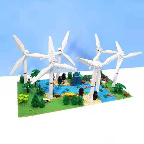Building blocks MOC building model Windmill garden scene decoration DIY building blocks toys