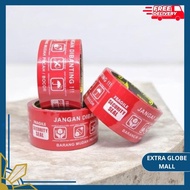 MERAH RED LABEL DUCT TAPE FRAGILE SECURITY SEAL DON'T SLASH EASY TO BREAK LEAK HANDLE WITH CARE DO N