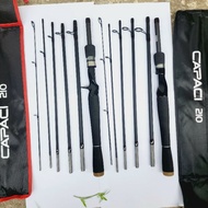 Capaci travel 6-piece rod, trunk-mounted fishing rod