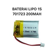 Baterai Battery Lipo 3.7V 3.7Volt 200mAh 701723 Rechargeable MP3 portable speker