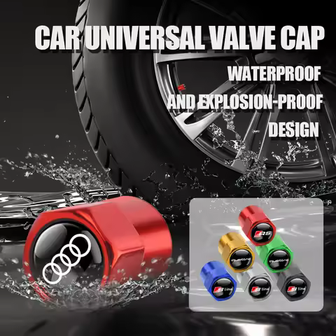 4pcs Metal Car Wheel Tire Valve Stem Caps For Audi Quattro Q2 Q3 Q5 Q7 A4 A3 8P A5 A6 C7 A1 A7 A8 Q8