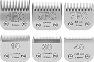 HONGNAL 6PCS (4FC+5FC+7FC10+30+40 Dog Grooming Blades Compatible with Andis Pet Clipper/Oster A5/Wah