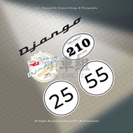 Peugeot Django Letter Sticker Motorcycle Decorative Sticker Fuel Tank Waterproof Reflective Sticker