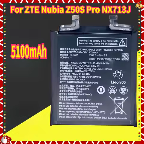 New Li3949T44P8h776759 5100mAh Battery for ZTE Nubia Z50S Pro NX713J Mobile Phone 1ICP6/68/74 Mobile