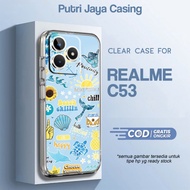 "Jual Case Hp REALME C53 Clear Case Motif AESTHETIC STIKER4 Casing