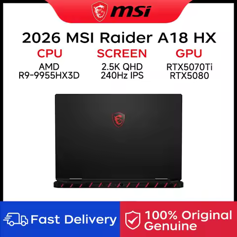 2026 MSI Raider A18 HX Gaming Laptop 2.5K QHD 240Hz IPS Screen Notebook AMD R9-9955HX3D 16GB 1TB RTX