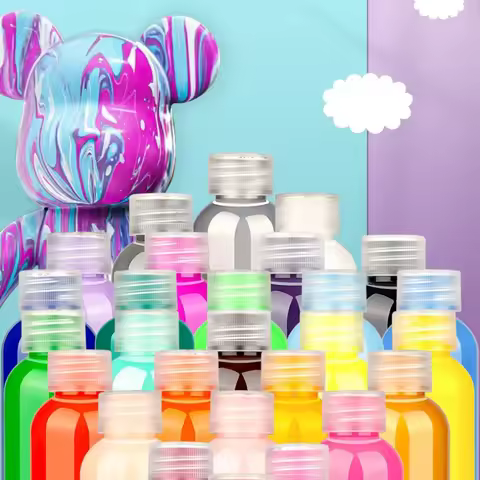 60ml Net Red Fluid Bear Acrylic Pigment High-light Quick-drying Suitable for Manual Diy Violent Bear