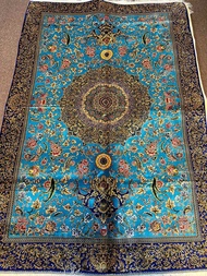 "Iranian Opulence: 4x6 ft 120x180 cm Persian Silk on Silk Carpet - Unveil Artistry in Every Thread 🇮