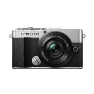 OLYMPUS PEN E-P7 微單相機 + 14-42mm F3.5-5.6 EZ 相機鏡頭 公司貨 銀黑 贈128G記憶卡+吹球清潔組+相機包