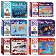 500 Piece Jigsaw Puzzle Solar System Flags of The World Map Ocean Periodic Puzzlebilities Hinkler