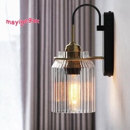 Nordic American Wall Sconce 85-165v Waterproof Clear Waves Glass Shade Decorative Wall Lamp for Bedr