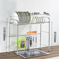 Over The Sink Dish Drying Rack 2 Tier Stainless Steel Above Sink Dish Rack Sink Shelf for Kitchen Ru