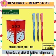 Local Faber Castell Click X5 (60pcs/box) / Ball Point Pen / 1425 Ball Pen / Click X Ball Pen / X5 Ba